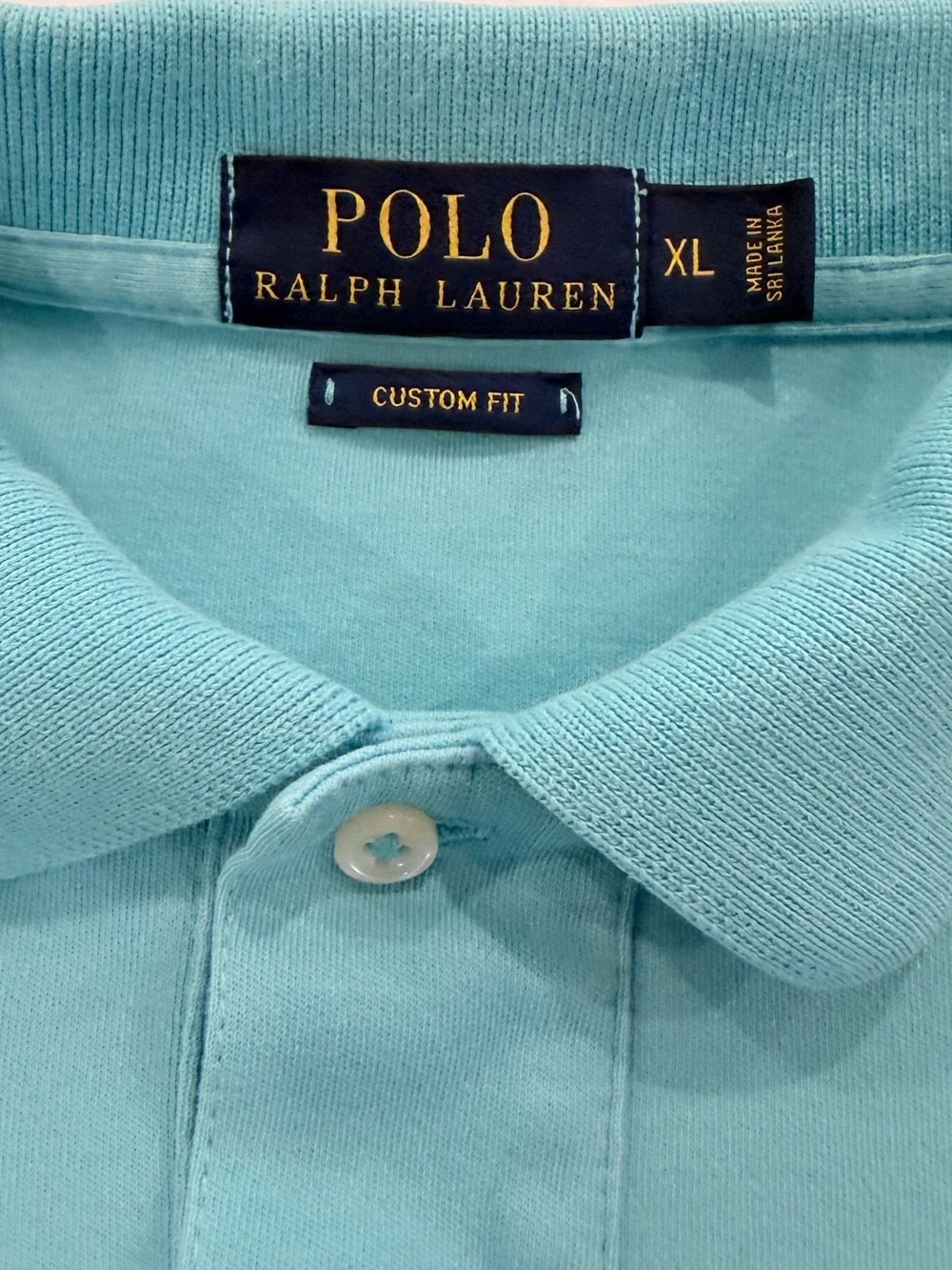 Polo Ralph Lauren Custom Fit Polo Shirt XL Light Blue 100% Cotton Classic